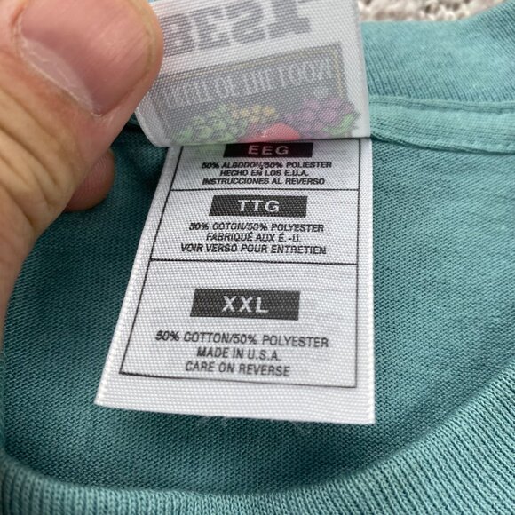 Vintage 90s T-Shirt Single Stitch Men XXL Teal The Pickup Fruit Of The Loom Best - Picture 7 of 10